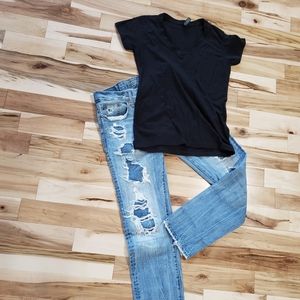 American eagle jeans and basic black T
